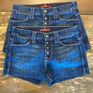 7 for all mankind mid rise shorts women’s 25 (lot of 2)